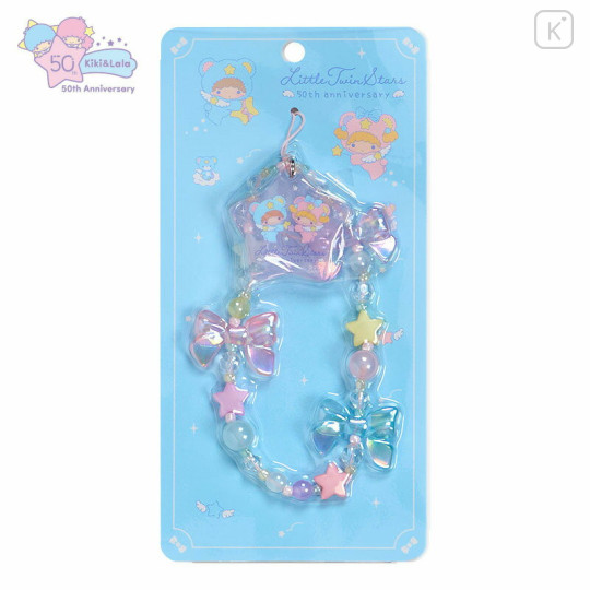 Japan Sanrio Original Beaded Hand Strap Phone Charm - Little Twin Stars : Starry Sky Angel 50th Anniversary - 1