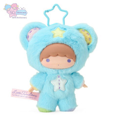 Japan Sanrio Original Mascot Holder - Little Twin Stars : Starry Sky Angel 50th Anniversary Kiki Fine Face Puff Bear Costume
