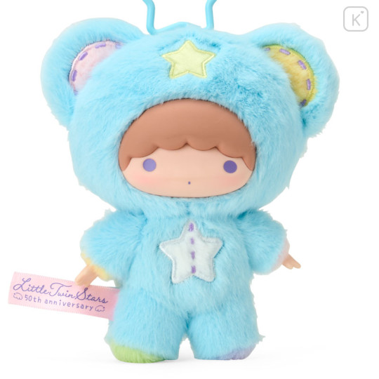 Japan Sanrio Original Mascot Holder - Little Twin Stars : Starry Sky Angel 50th Anniversary Kiki Fine Face Puff Bear Costume - 2