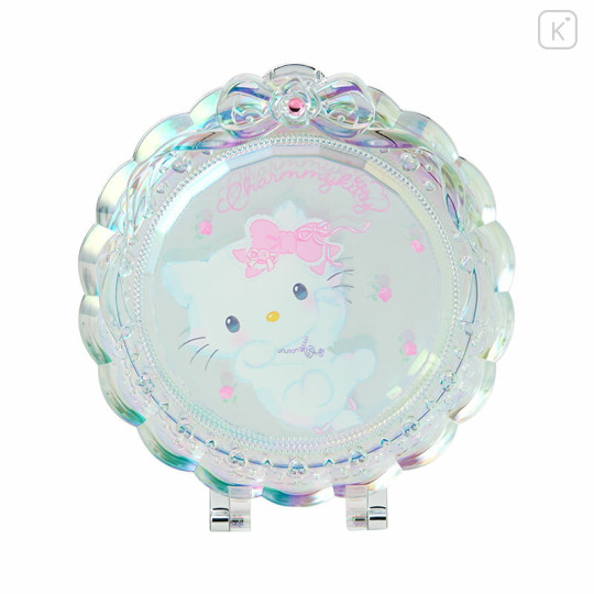 Japan Sanrio Original Folding Mirror Stand - Charmmy Kitty : My Furbaby Charmmykitty Aurora Hologram Sliver - 1