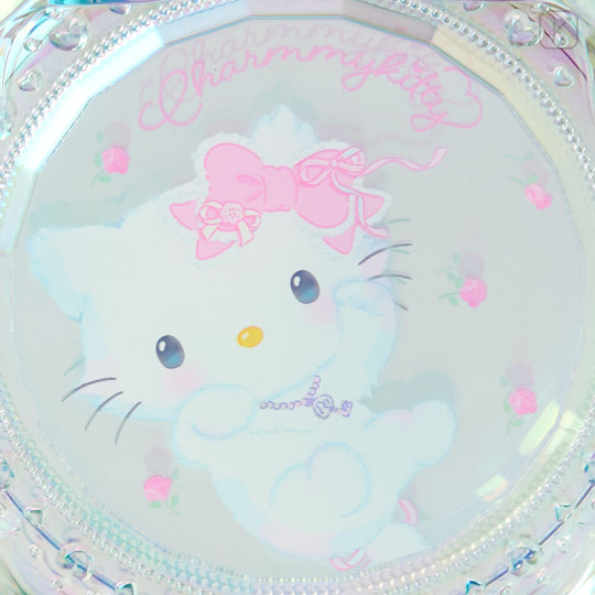 Japan Sanrio Original Folding Mirror Stand - Charmmy Kitty : My Furbaby Charmmykitty Aurora Hologram Sliver - 2
