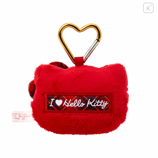 Japan Sanrio Original Mascot Holder - Hello Kitty : I Love Hello Kitty Face Red - 2