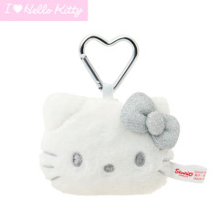 Japan Sanrio Original Mascot Holder - Hello Kitty : I Love Hello Kitty Face Silver