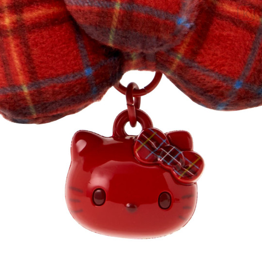Japan Sanrio Original Swaying Ribbon Charm Keychain - Hello Kitty : I Love Hello Kitty Face Red - 2