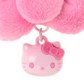 Japan Sanrio Original Swaying Ribbon Charm Keychain - Hello Kitty : I Love Hello Kitty Face Pink - 2