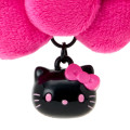 Japan Sanrio Original Swaying Ribbon Charm Keychain - Hello Kitty : I Love Hello Kitty Face Black Pink - 2
