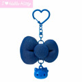 Japan Sanrio Original Swaying Ribbon Charm Keychain - Hello Kitty : I Love Hello Kitty Face Blue - 1