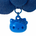 Japan Sanrio Original Swaying Ribbon Charm Keychain - Hello Kitty : I Love Hello Kitty Face Blue - 2