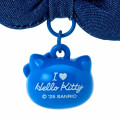 Japan Sanrio Original Swaying Ribbon Charm Keychain - Hello Kitty : I Love Hello Kitty Face Blue - 3