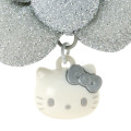 Japan Sanrio Original Swaying Ribbon Charm Keychain - Hello Kitty : I Love Hello Kitty Face Silver - 2