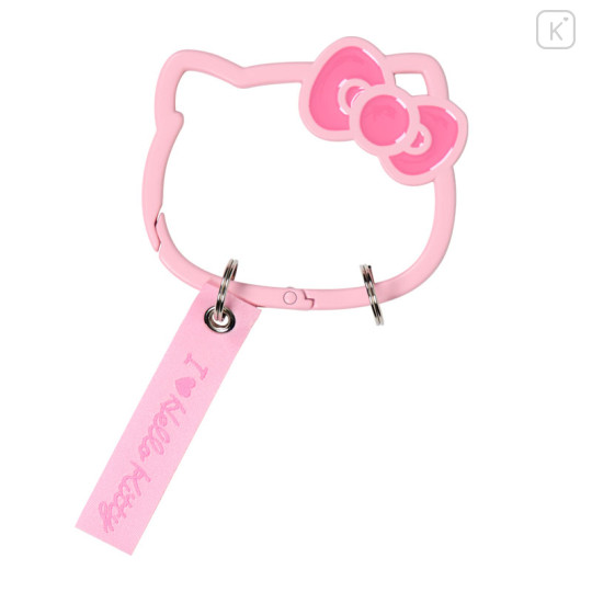 Japan Sanrio Original Steel Carabiner - Hello Kitty : I Love Hello Kitty Face Pink - 2