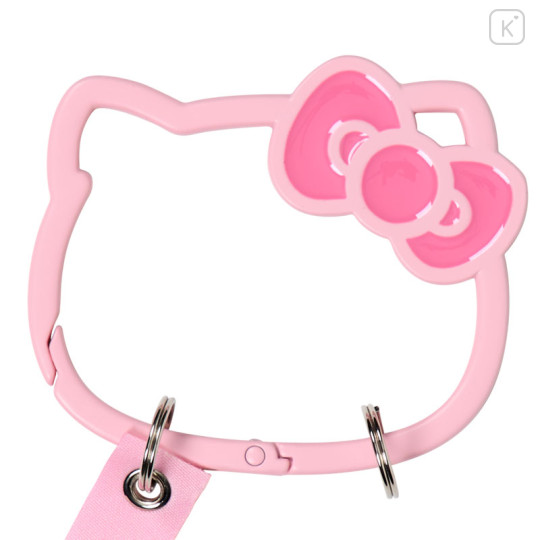 Japan Sanrio Original Steel Carabiner - Hello Kitty : I Love Hello Kitty Face Pink - 3