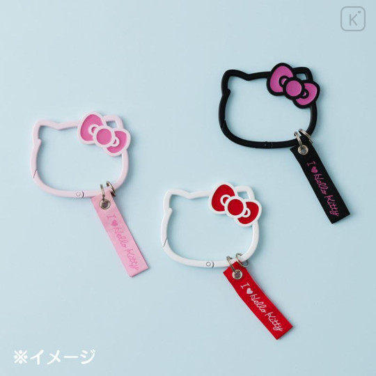 Japan Sanrio Original Steel Carabiner - Hello Kitty : I Love Hello Kitty Face Pink - 5