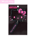 Japan Sanrio Original Steel Carabiner - Hello Kitty : I Love Hello Kitty Face Black Pink - 1