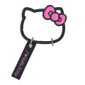 Japan Sanrio Original Steel Carabiner - Hello Kitty : I Love Hello Kitty Face Black Pink - 2