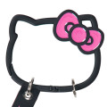 Japan Sanrio Original Steel Carabiner - Hello Kitty : I Love Hello Kitty Face Black Pink - 3
