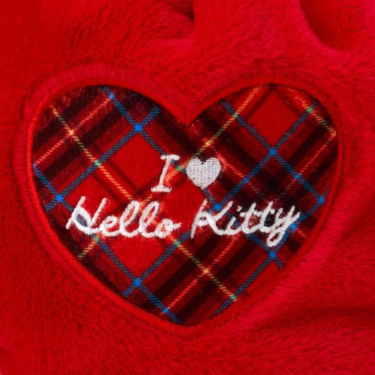 Japan Sanrio Original Face-shaped Drawstring Bag - Hello Kitty : I Love Hello Kitty Red - 4