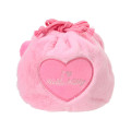 Japan Sanrio Original Face-shaped Drawstring Bag - Hello Kitty : I Love Hello Kitty Pink - 2