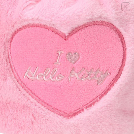 Japan Sanrio Original Face-shaped Drawstring Bag - Hello Kitty : I Love Hello Kitty Pink - 4