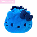 Japan Sanrio Original Face-shaped Drawstring Bag - Hello Kitty : I Love Hello Kitty Blue - 1