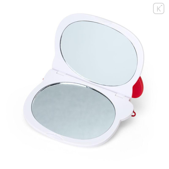 Japan Sanrio Original 2-sided Compact Mirror with Chain - Hello Kitty : I Love Hello Kitty Face - 4