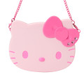 Japan Sanrio Original 2-sided Compact Mirror with Chain - Hello Kitty : I Love Hello Kitty Face Pink - 2