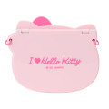 Japan Sanrio Original 2-sided Compact Mirror with Chain - Hello Kitty : I Love Hello Kitty Face Pink - 3