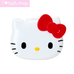 Japan Sanrio Original Mirror With Compact Hair Brush - Hello Kitty : I Love Hello Kitty Face