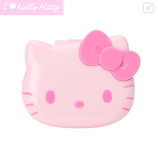 Japan Sanrio Original Mirror With Compact Hair Brush - Hello Kitty : I Love Hello Kitty Face Pink - 1