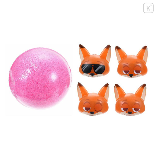 Japan Disney Store Bath Ball with Random Glowing Mascot - Zootopia : Nick Wilde Face Blind Box - 8