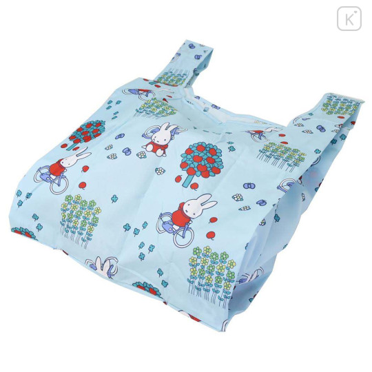 Japan Miffy Eco Shopping Bag & Mini Bag - Miffy : Light Blue Bike - 2