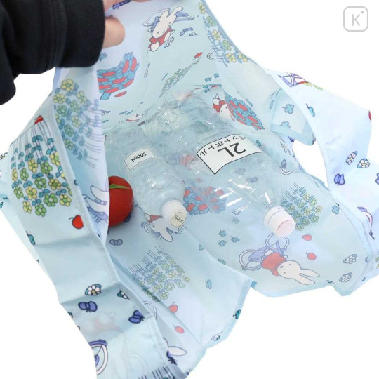 Japan Miffy Eco Shopping Bag & Mini Bag - Miffy : Light Blue Bike - 3