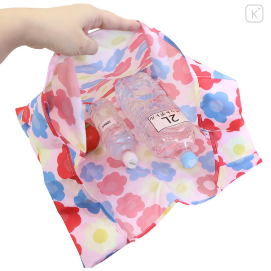 Japan Miffy Eco Shopping Bag & Mini Bag - Miffy : Pink Flower Colorful - 3