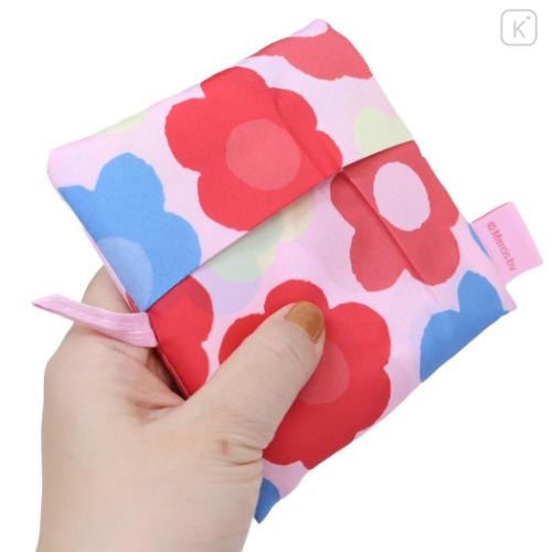 Japan Miffy Eco Shopping Bag & Mini Bag - Miffy : Pink Flower Colorful - 4