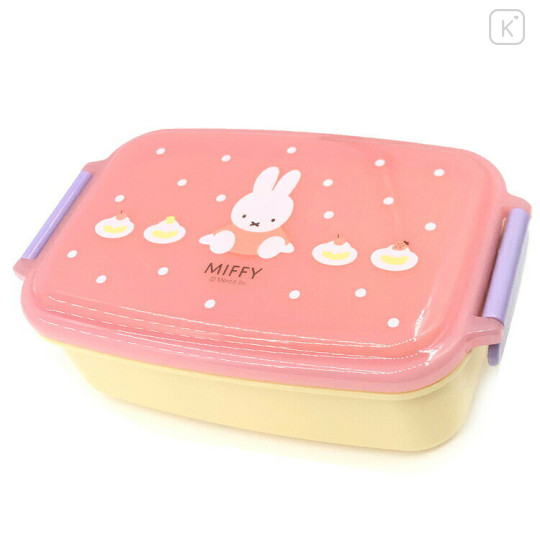 Japan Miffy Bento Lunch Box 500ml - Miffy : Cherry Pink Yellow - 1