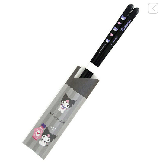 Japan Sanrio Clear Chopsticks 23cm - Kuromi : Black - 1