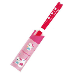 Japan Sanrio Clear Chopsticks 23cm - Hello Kitty : Red