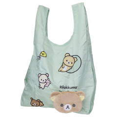 Japan San-X Eco Shopping Bag & Mascot Pouch - Rilakkuma : Mint Relax