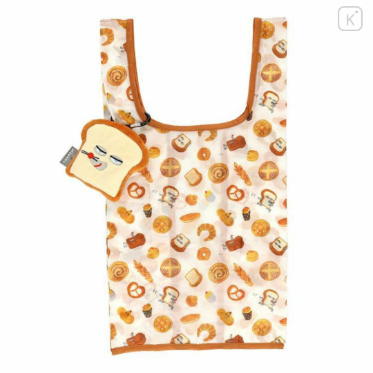 Japan Bread Thief Eco Shopping Bag & Mascot Pouch - Light Brown White - 1