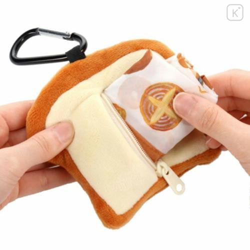 Japan Bread Thief Eco Shopping Bag & Mascot Pouch - Light Brown White - 4