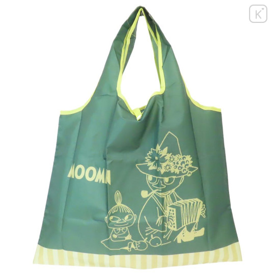 Japan Moomin Eco Shopping Bag - Little My & Snufkin : Green Yellow - 1