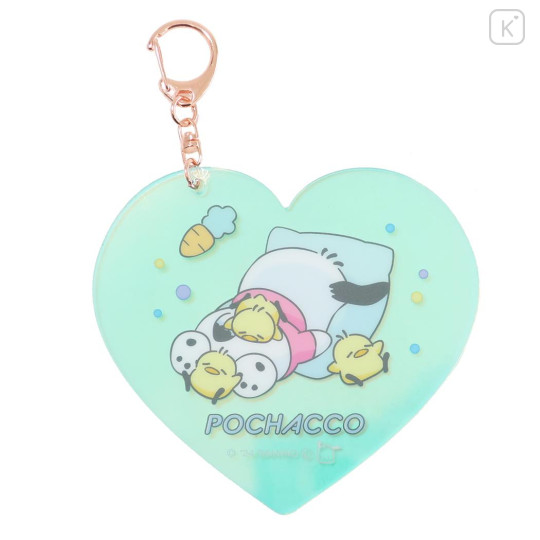 Japan Sanrio Aurora Acrylic Keychain - Pochacco : Sweet Dream Clear Heart - 1