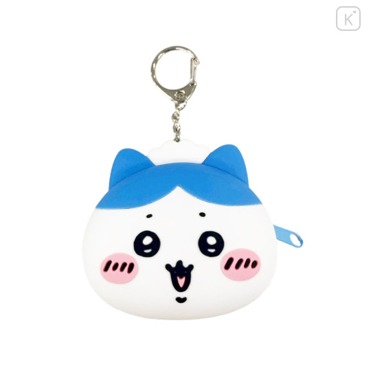 Japan Chiikawa Restaurant Mini Silicone Pouch Keychain - Hachiware : Face - 1