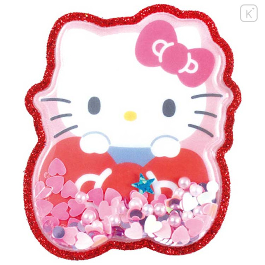 Japan Sanrio Big Glitter Shaker Sticker - Hello Kitty : Ribbon - 1