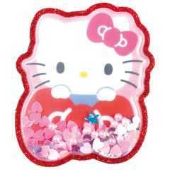Japan Sanrio Big Glitter Shaker Sticker - Hello Kitty : Ribbon