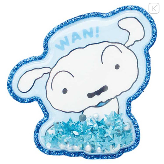 Japan Crayon Shin-chan Big Glitter Shaker Sticker - Crayon Shinchan : Shiro - 1