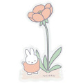 Japan Miffy Acrylic Memo Clip Stand - Miffy : Flower Light Orange - 1