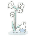 Japan Miffy Acrylic Memo Clip Stand - Miffy : Flower Light Blue - 1