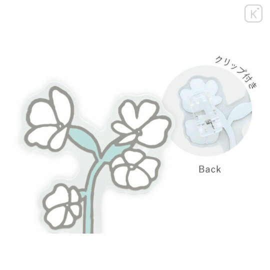 Japan Miffy Acrylic Memo Clip Stand - Miffy : Flower Light Blue - 2