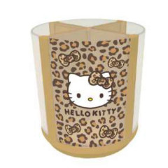Japan Sanrio Rotating Pen Stand - Hello Kitty : Leopard Brown